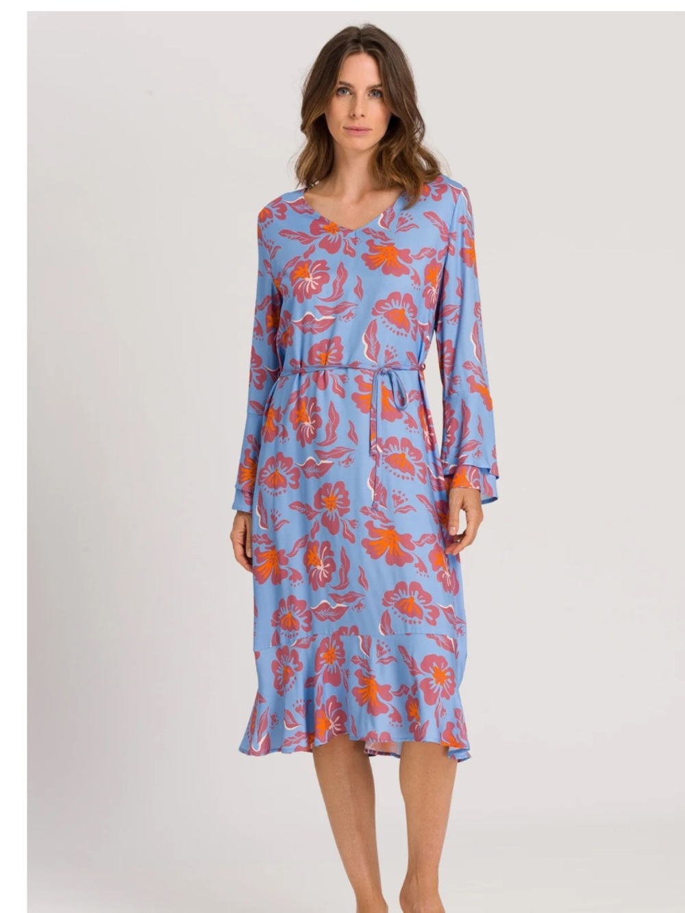 Hanro Sunny Vibes Dress in Vivid Flowers Flowy Cali-French Resortwear Floral